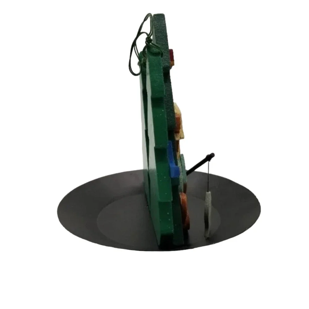 Bear Fishing Bird Feeder Welcome To The Lake Wood Metal Hanging Garden Decor